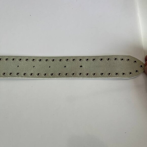 Lady Stetson White Leather Western Belt with Studs & Ornate Buckle size S - Picture 8 of 11